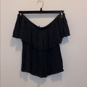 Grey off-the-shoulder top